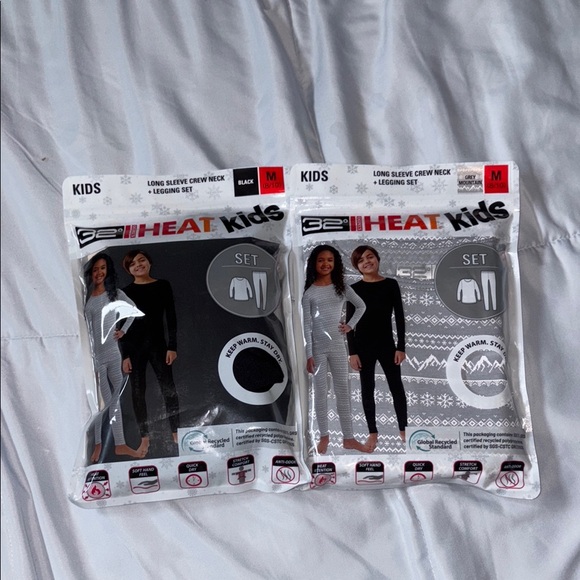 32 Degrees Other - 32 Degrees Kids Black and White Thermal Set